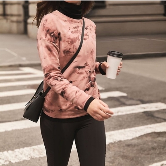 Athleta Palermo Pink Balance Tie Dye Pullover Sweatshirt Size Medium - Picture 3 of 11